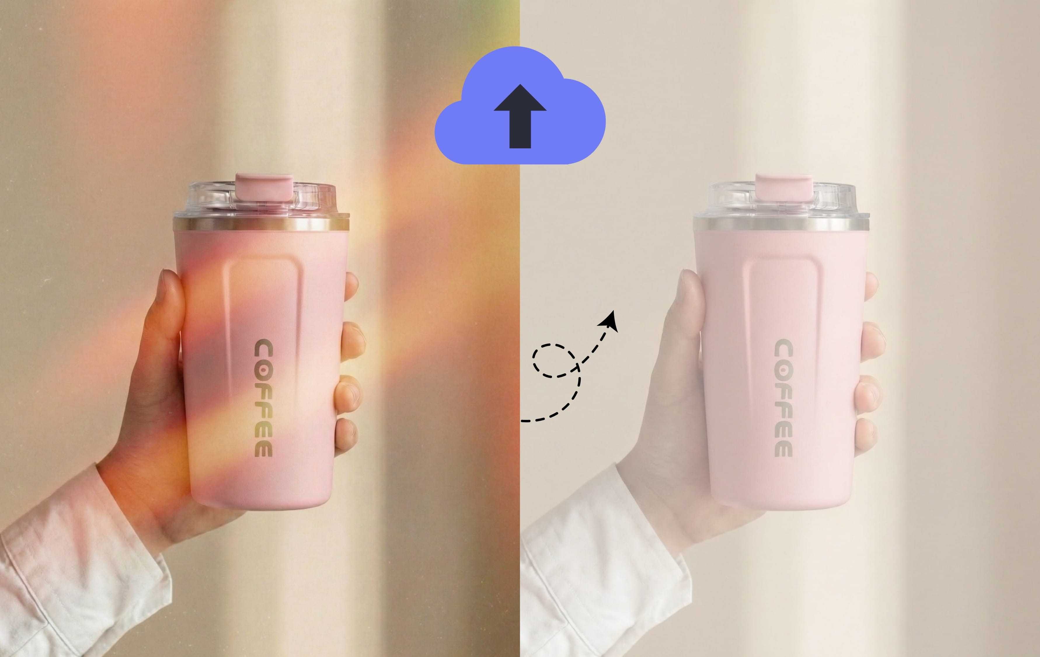 Upload a product photo with glare to fix