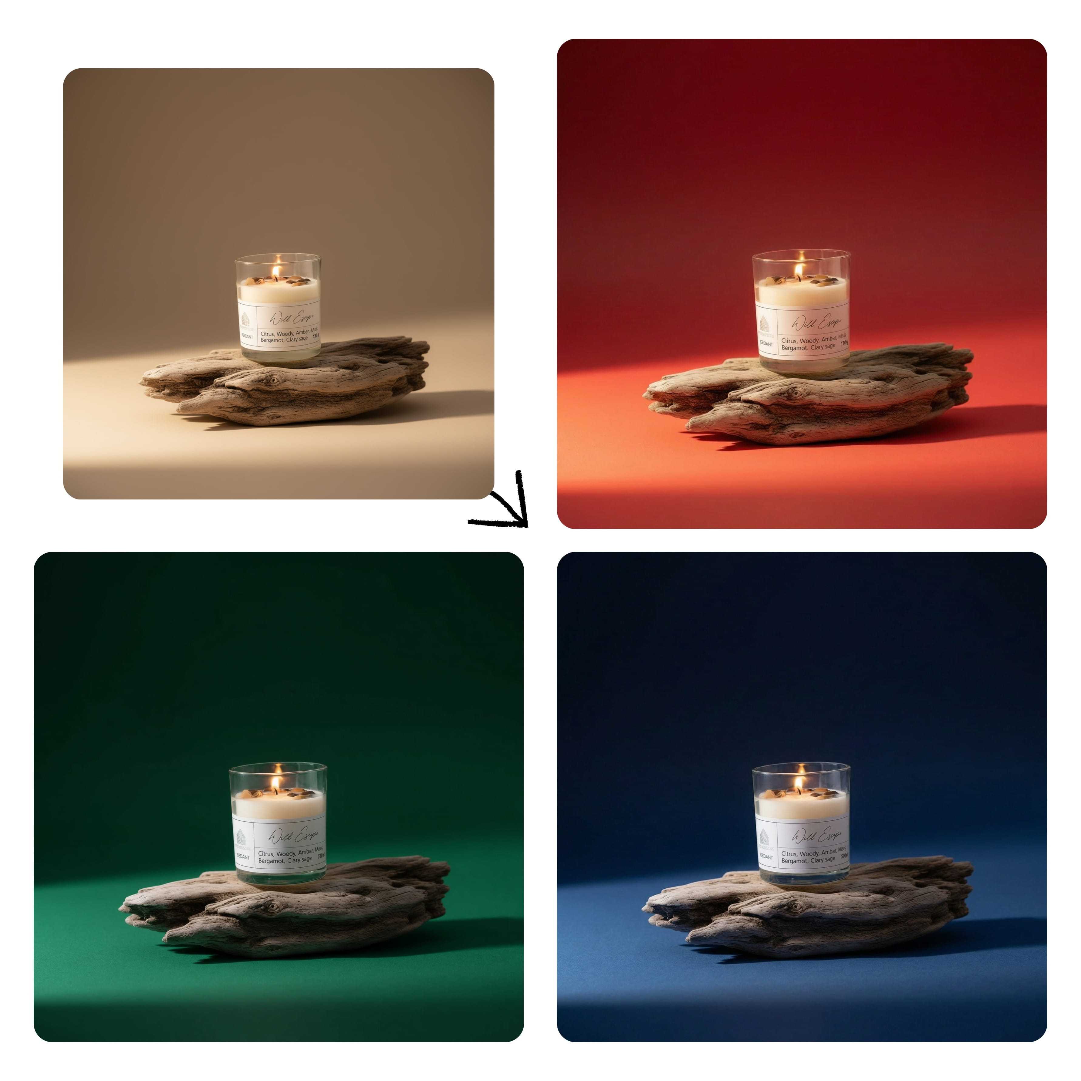 Background color changer showing product with multiple background color variations