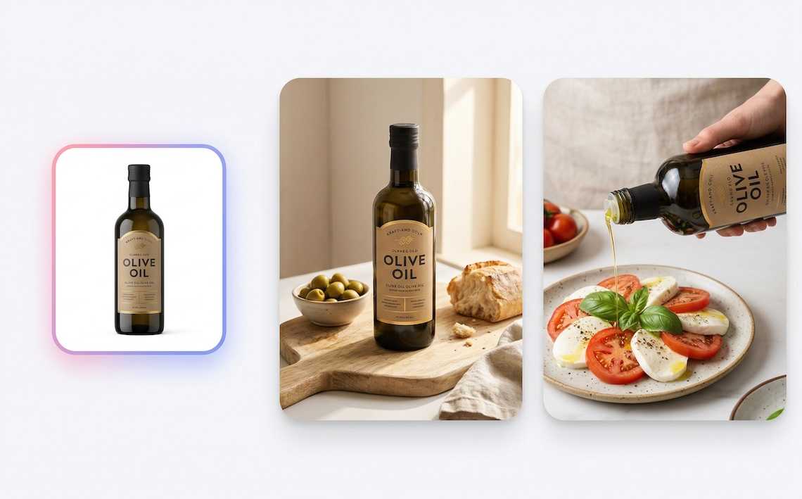 Plain product photo transformed into a realistic lifestyle scene with natural lighting