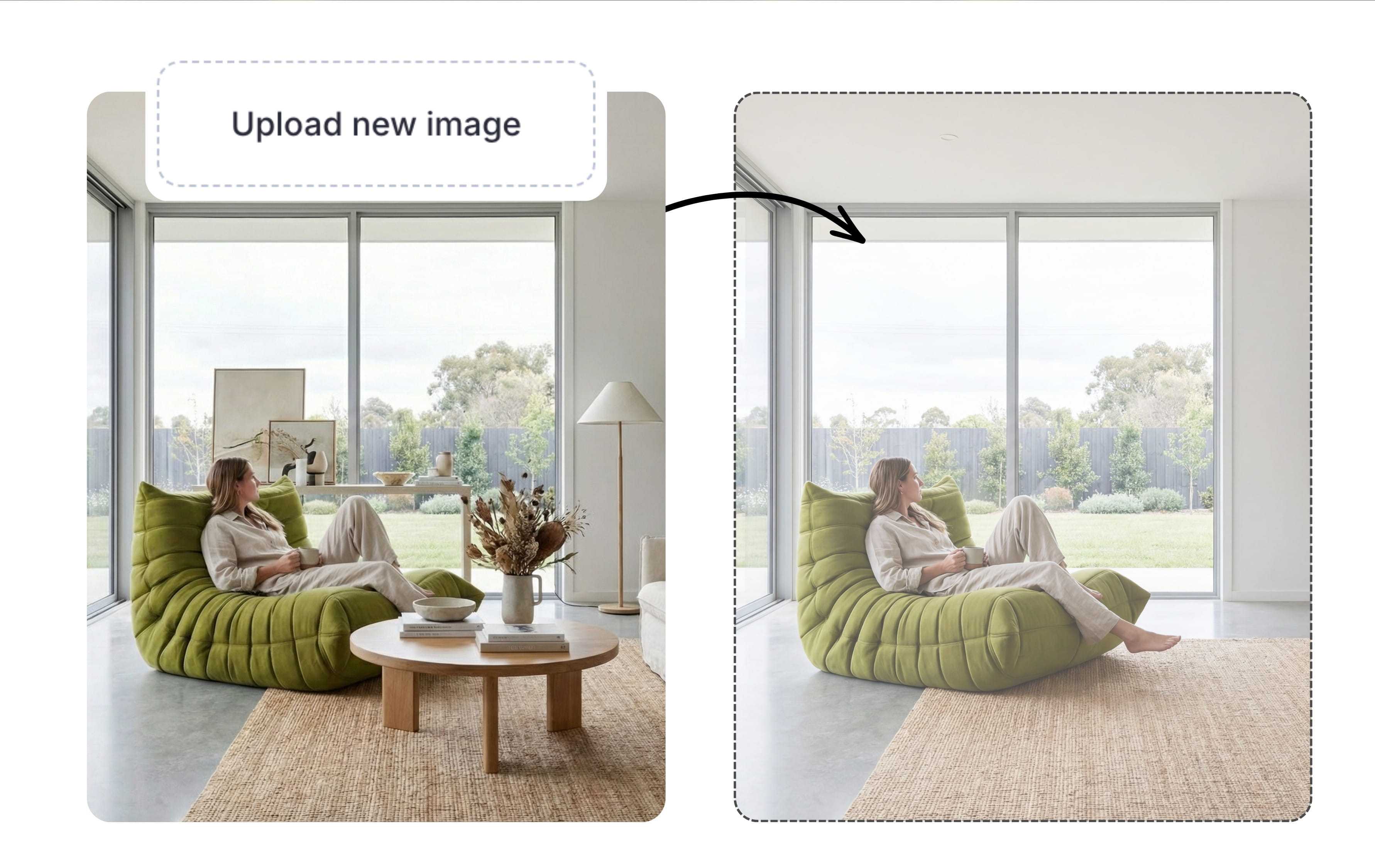 Select your photo - upload interface for AI photo cleanup