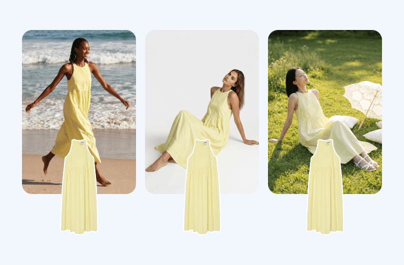 Convert flatlay images into on-model photos