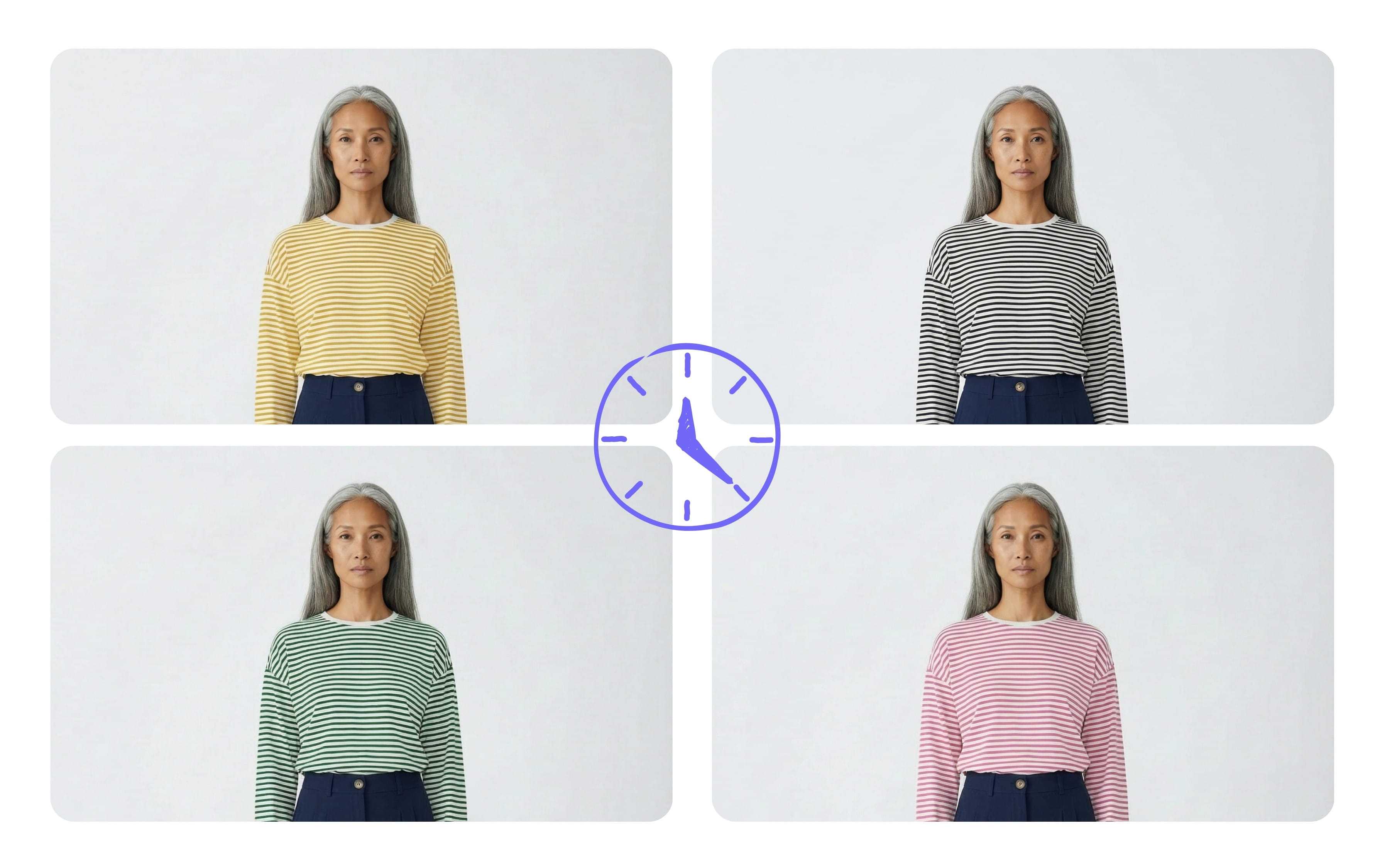 Slash production costs - Multiple color variations of striped shirt