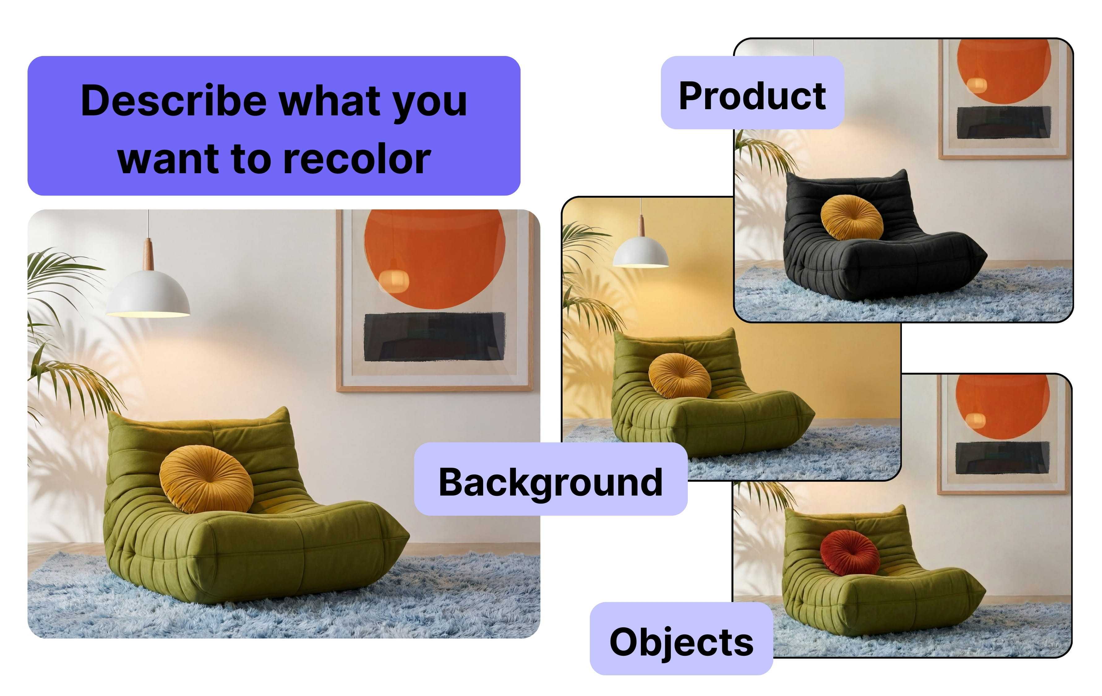 Give recoloring instructions - describe what you want to recolor
