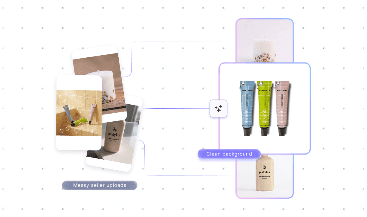 Background removal and cleanup for ecommerce product photos