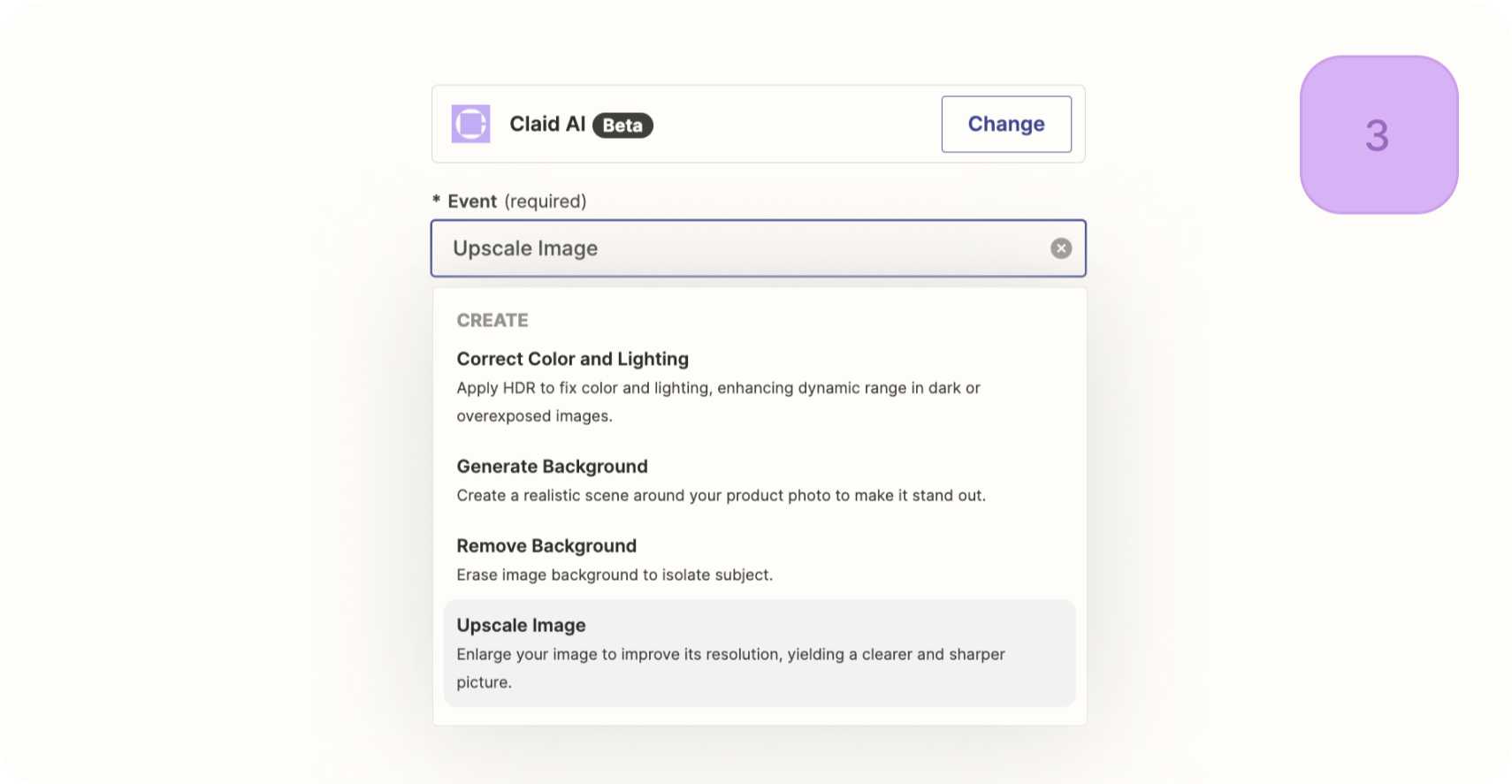 Choose your Claid action illustration