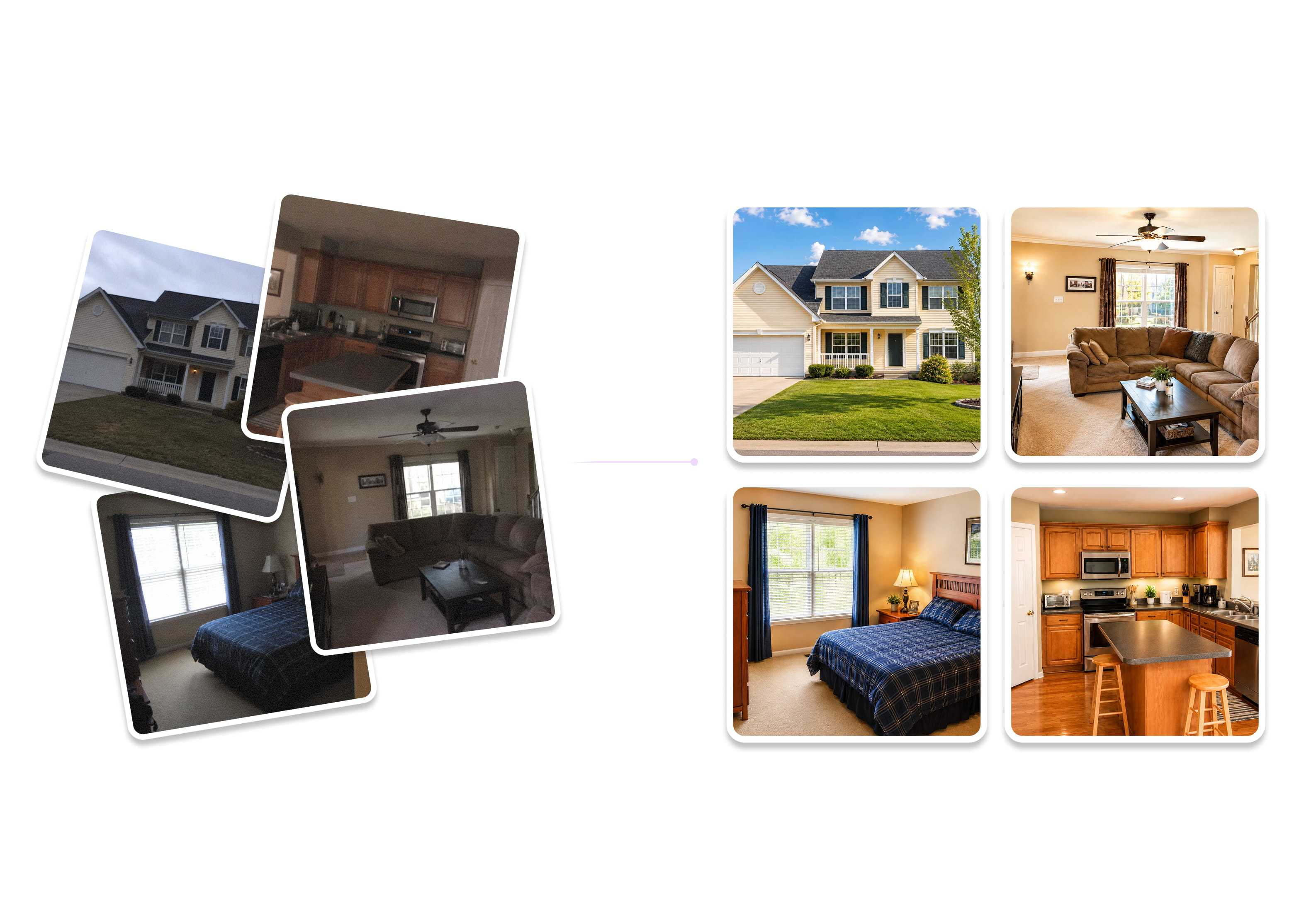 AI light fix for real estate interior photos