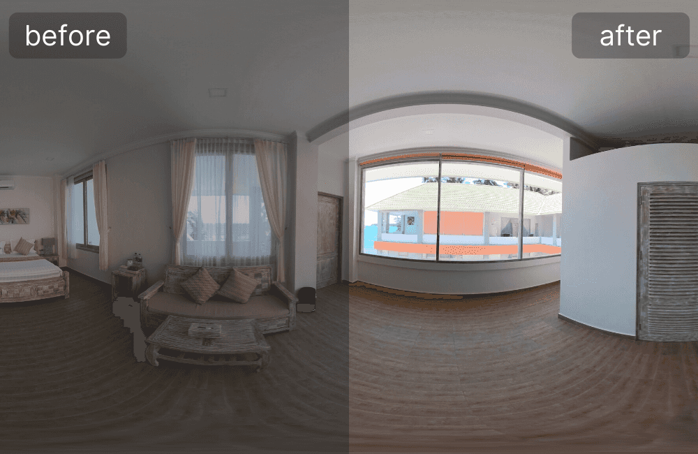 360° interior car photo processed through Agencia's AI-powered enhancement workflow
