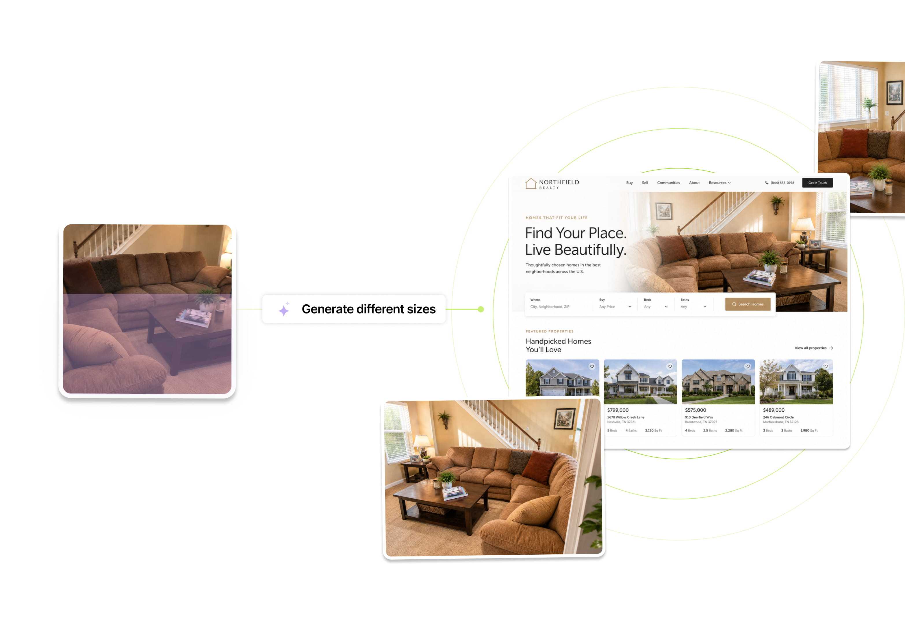 Generative resize for real estate property photos