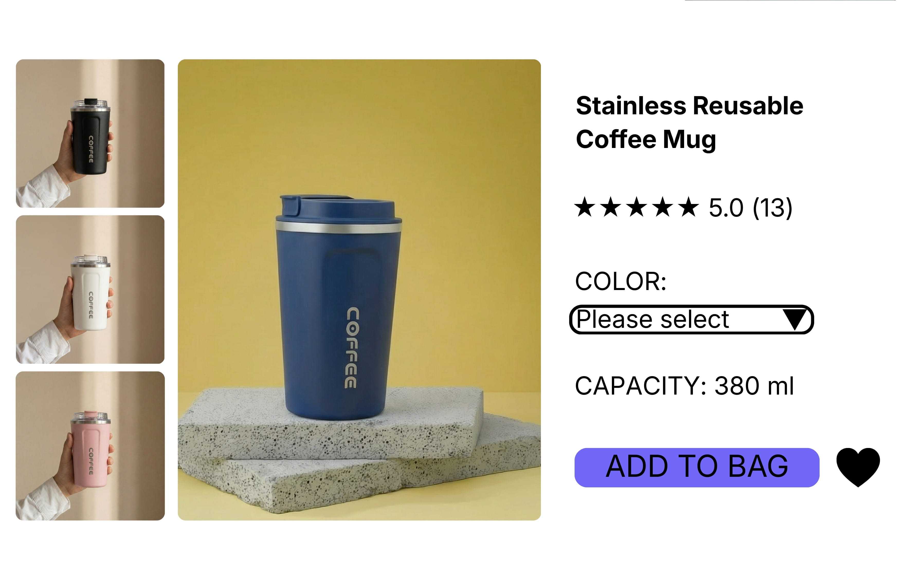 Recolor products without reshooting - coffee mug color variants