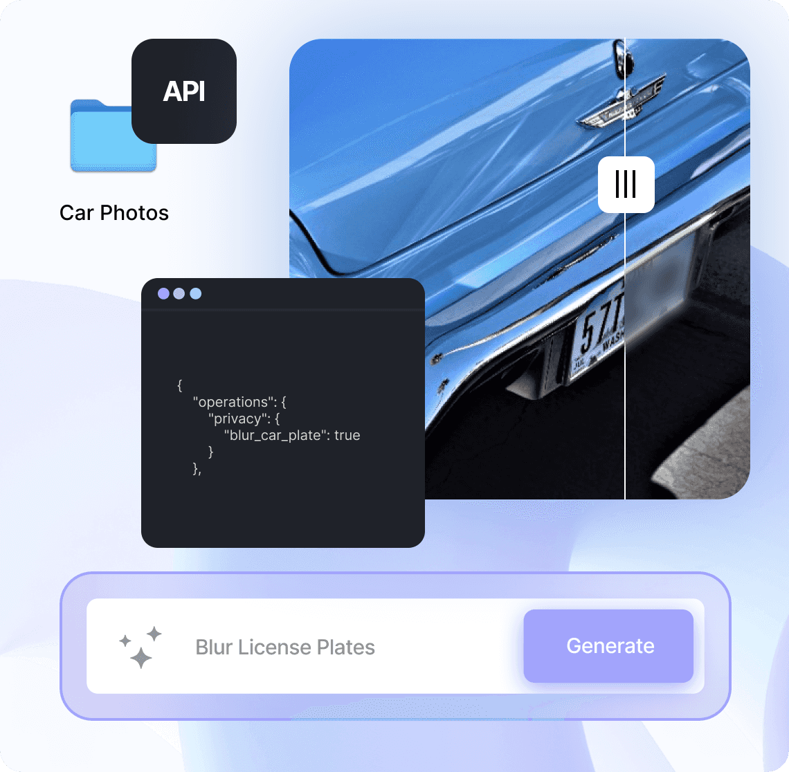 Car License Plate Blur API Illustration