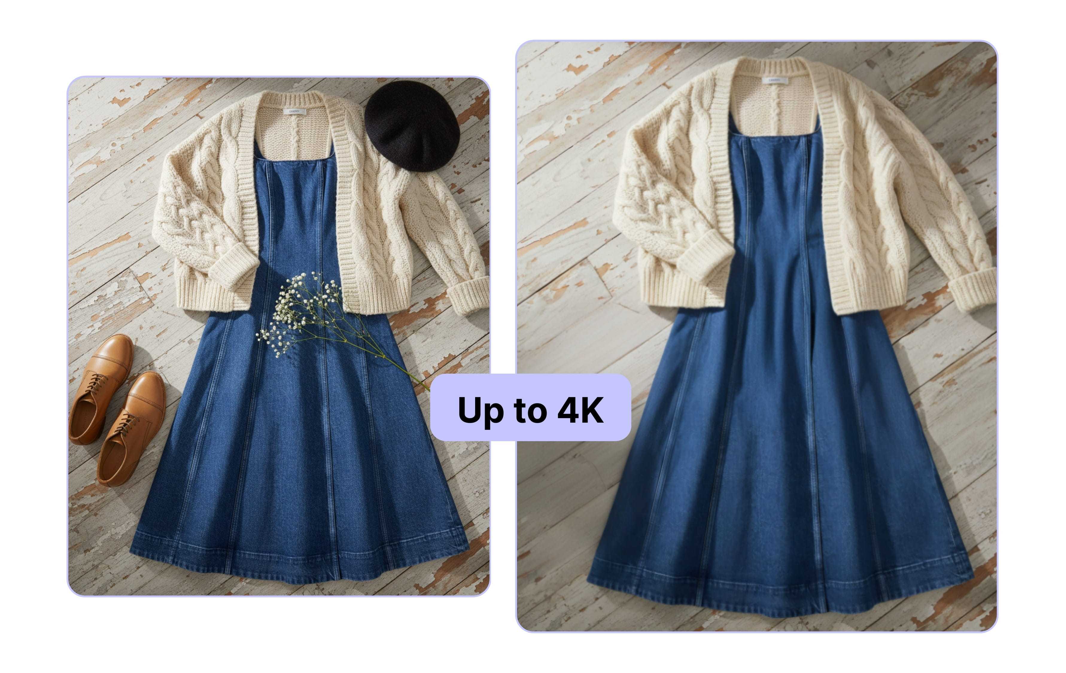 Download clean product photos - high quality export up to 4K