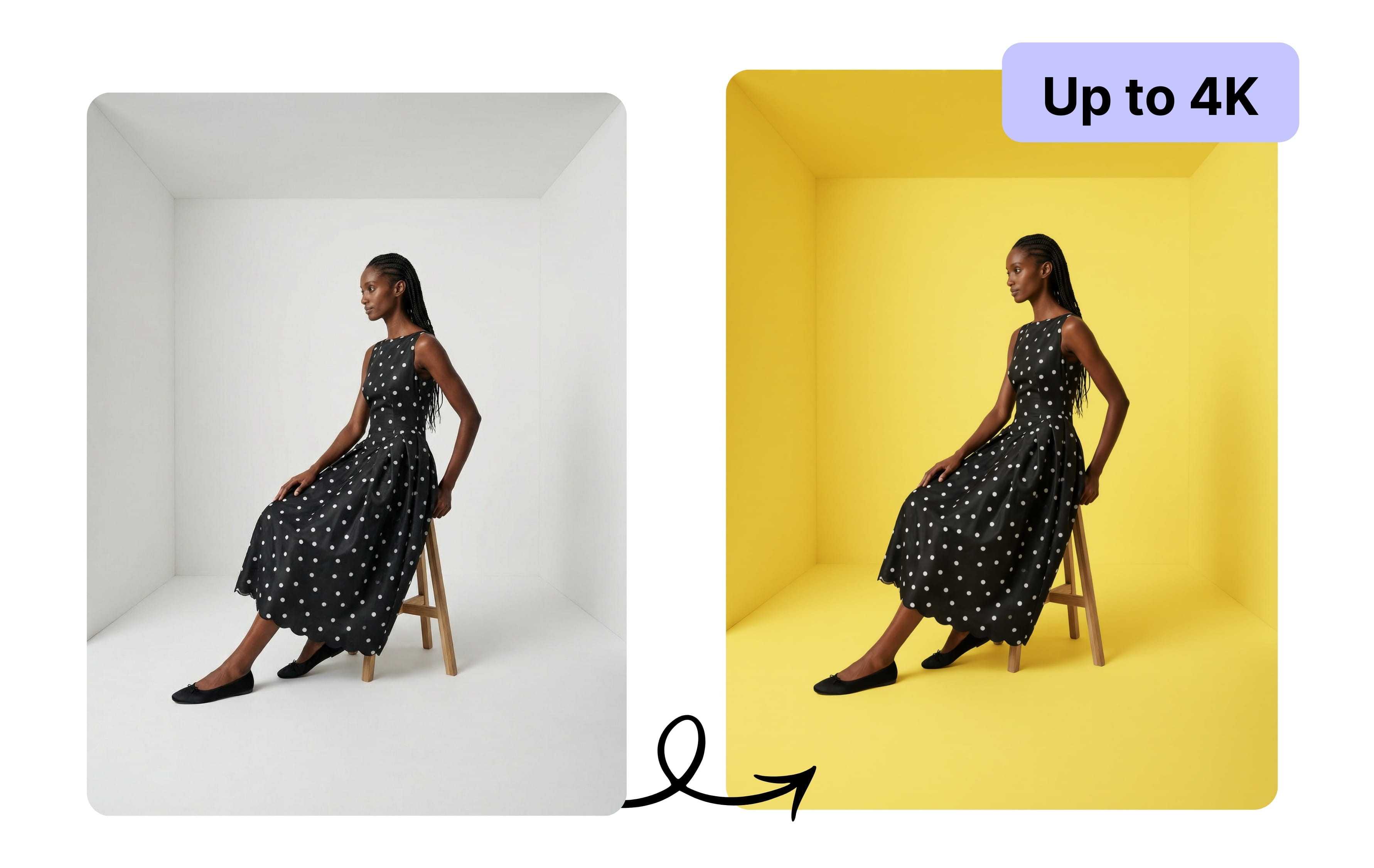 Download your photos - model with new background ready for export