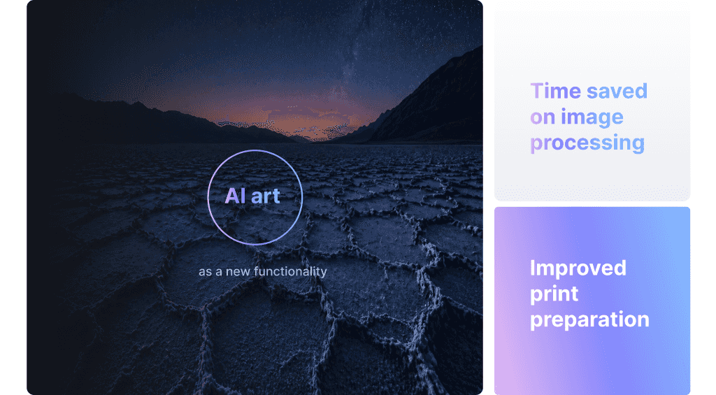 Pictorem results showing time saved on image processing and improved print preparation