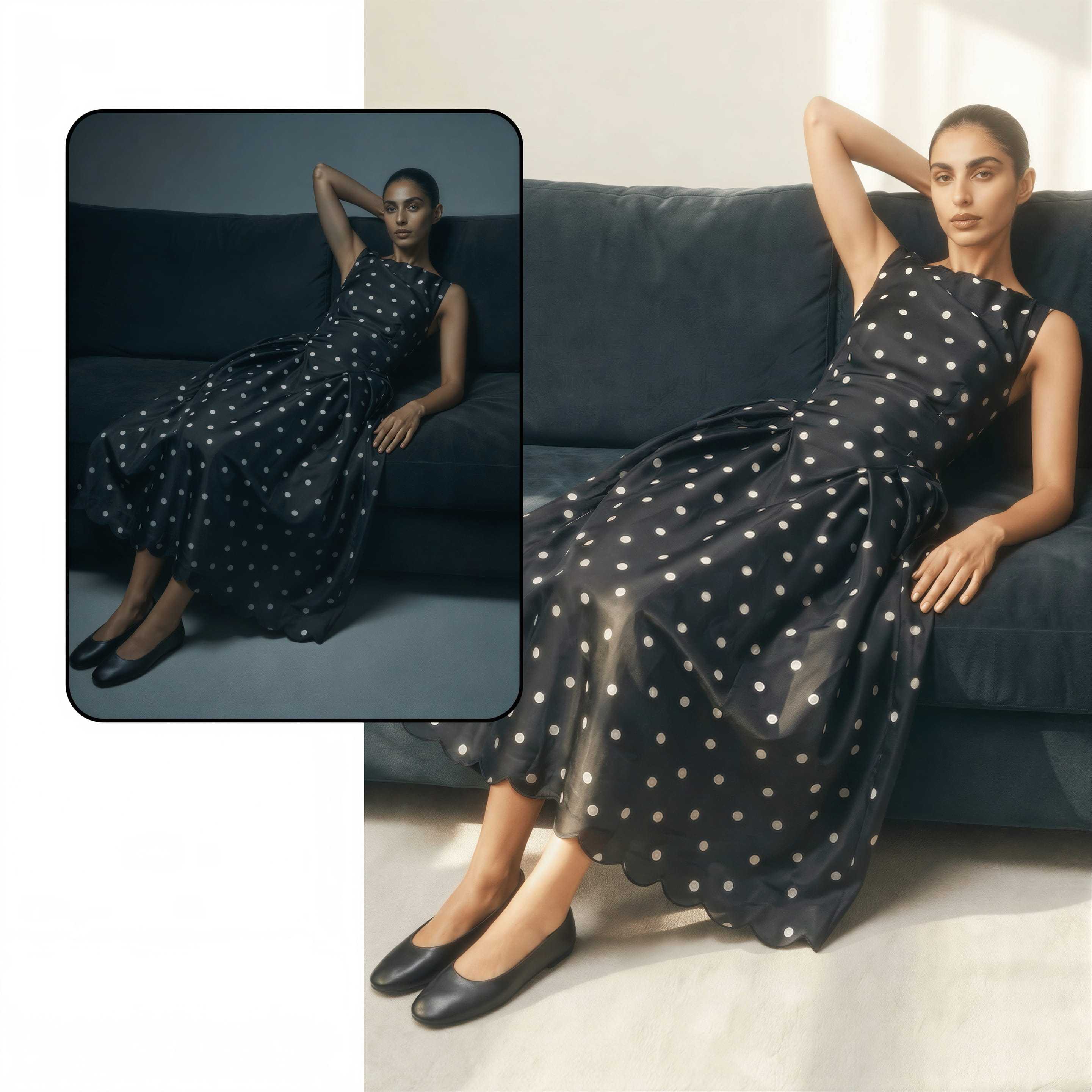 AI image relight showing before and after product photo lighting improvement