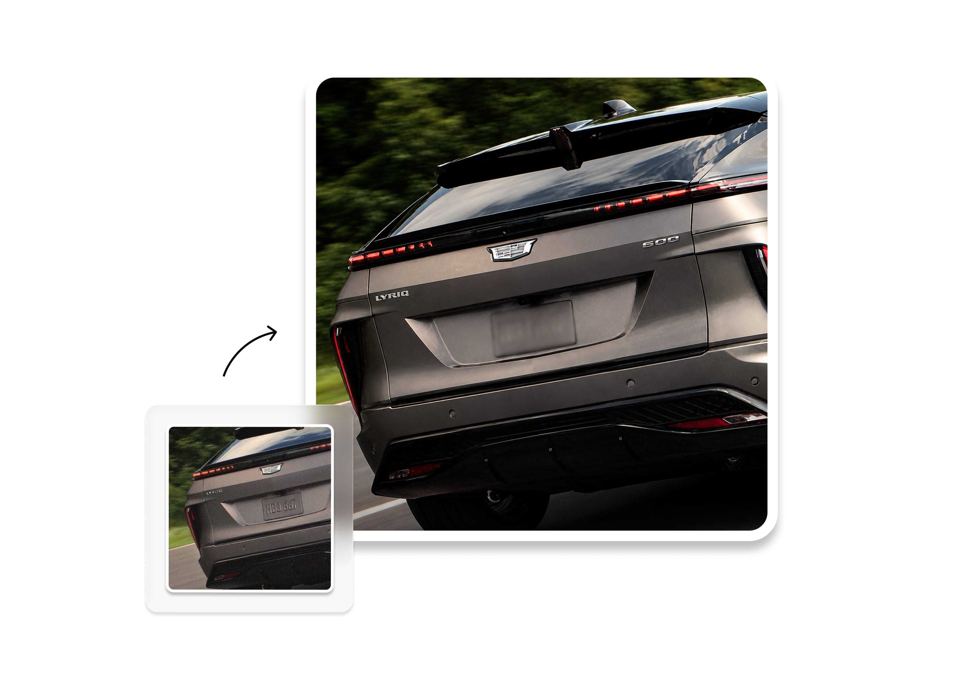 Automatic license plate blur for vehicle photos