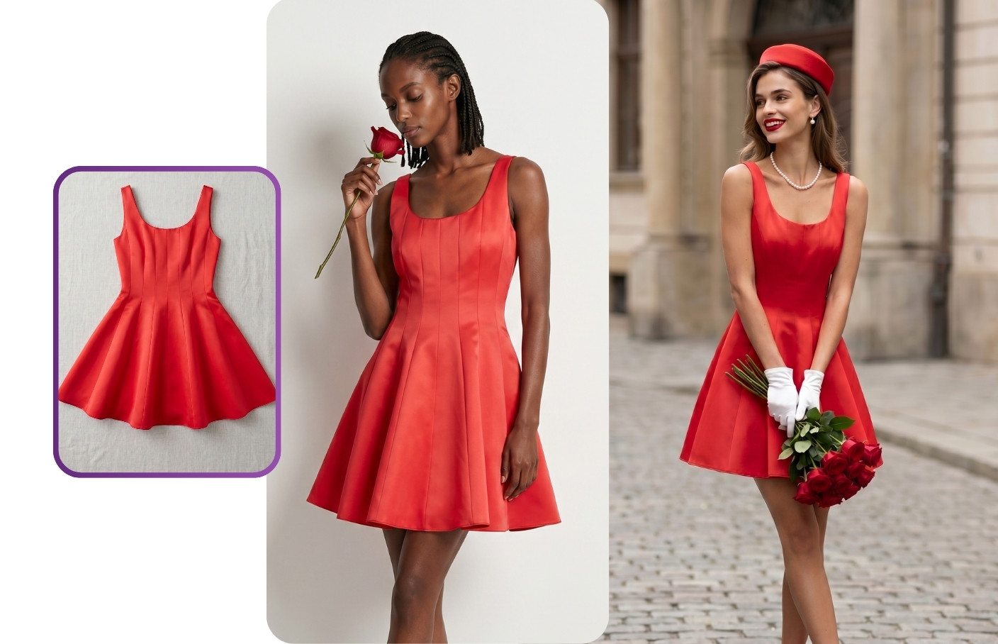 Kasta flatlay-to-model fashion photo generated with Claid AI