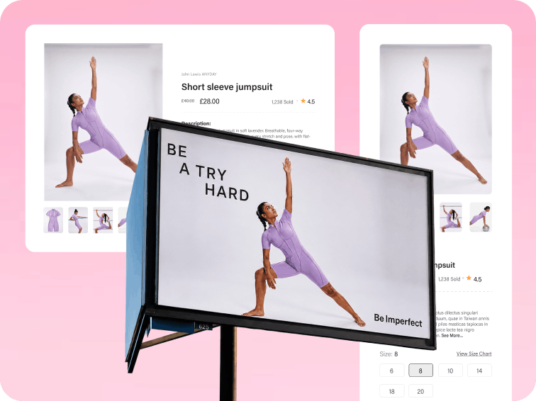 Fashion photo adapted into a marketplace product listing format