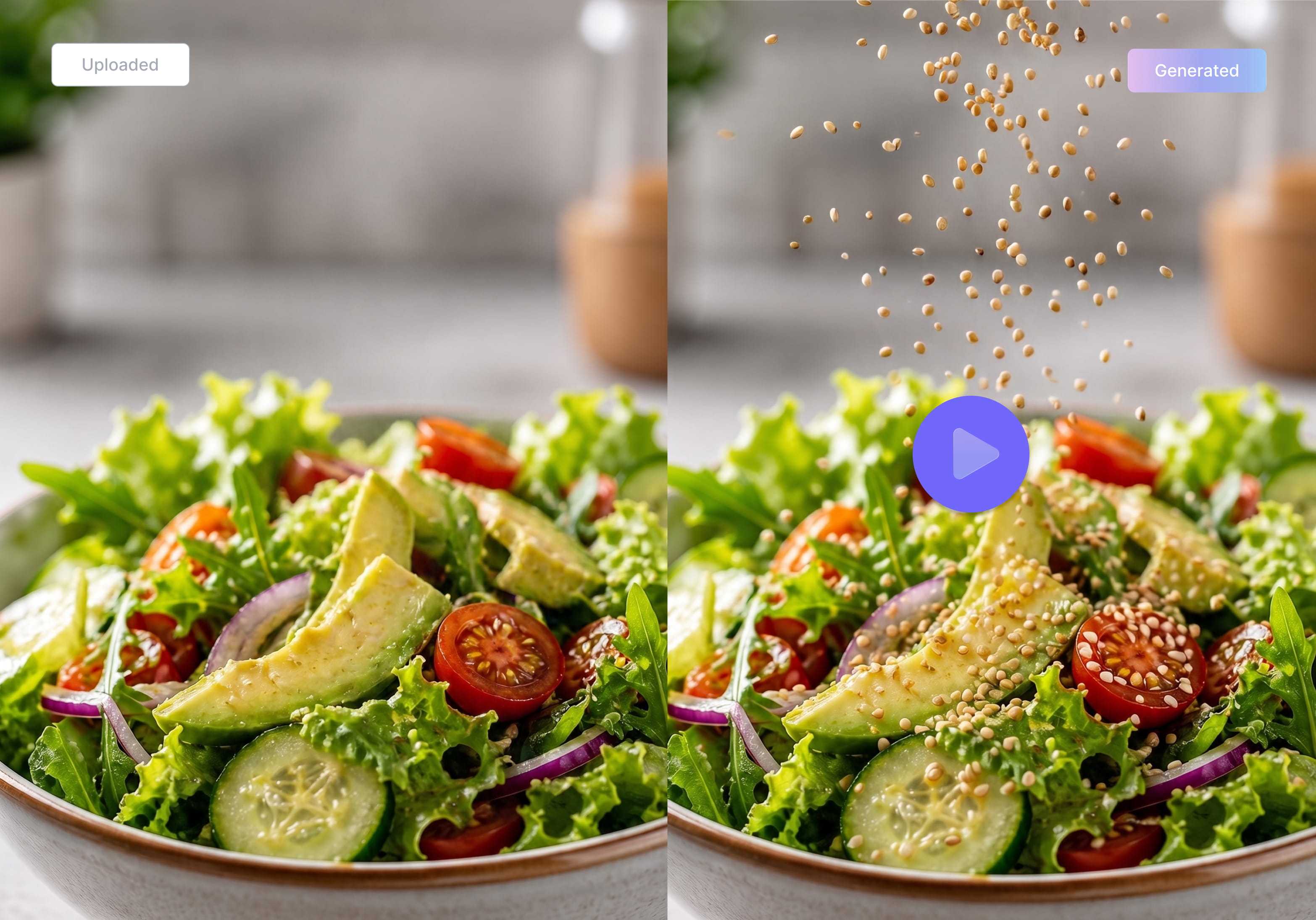 Food videos generated from still menu images