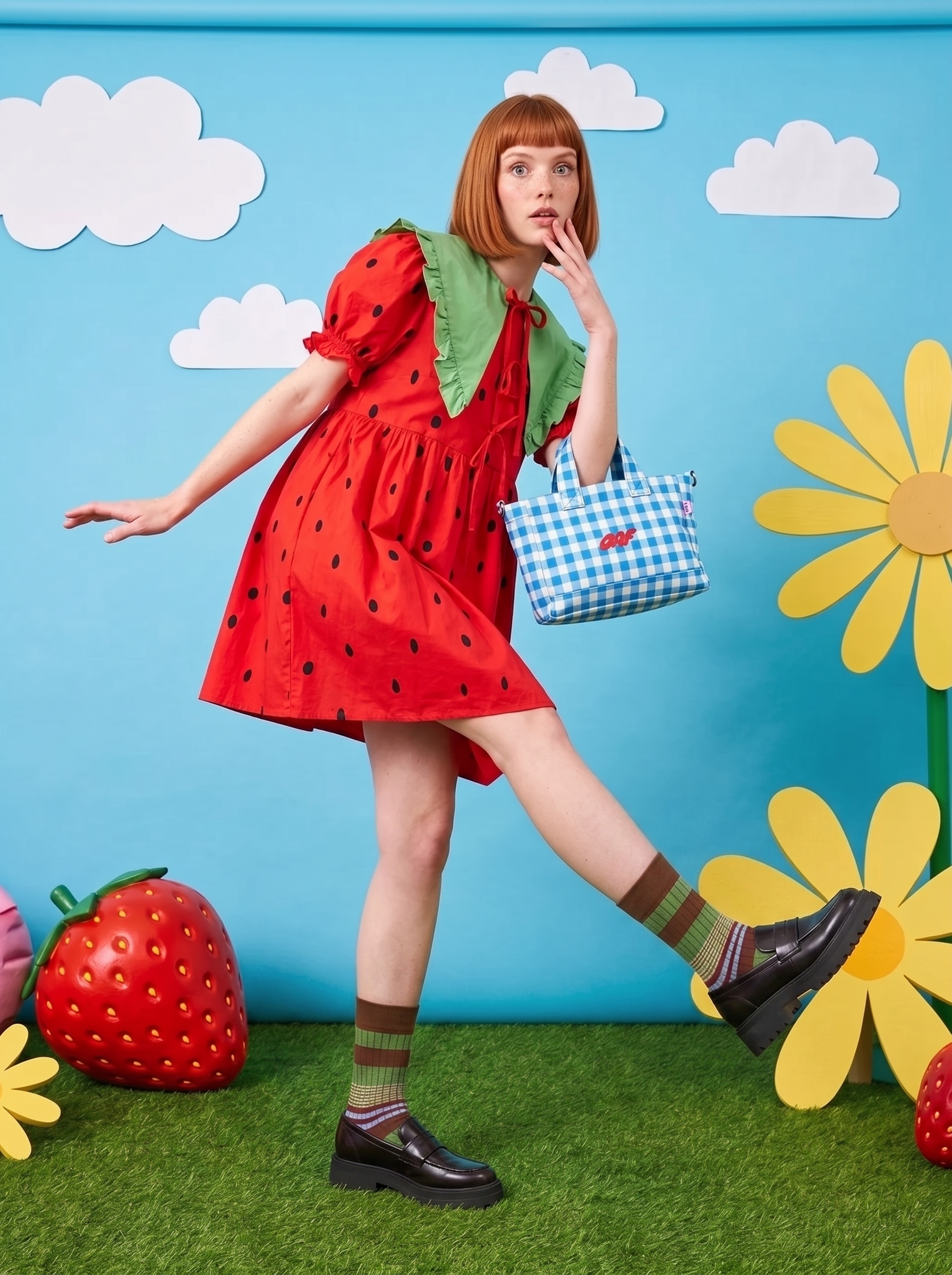 Dress look from an AI-generated fashion lookbook